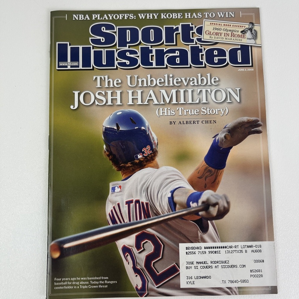 Sports‎ Illustrated June 2 2008 Josh Hamilton Kobe Bryant Stanley Cup
